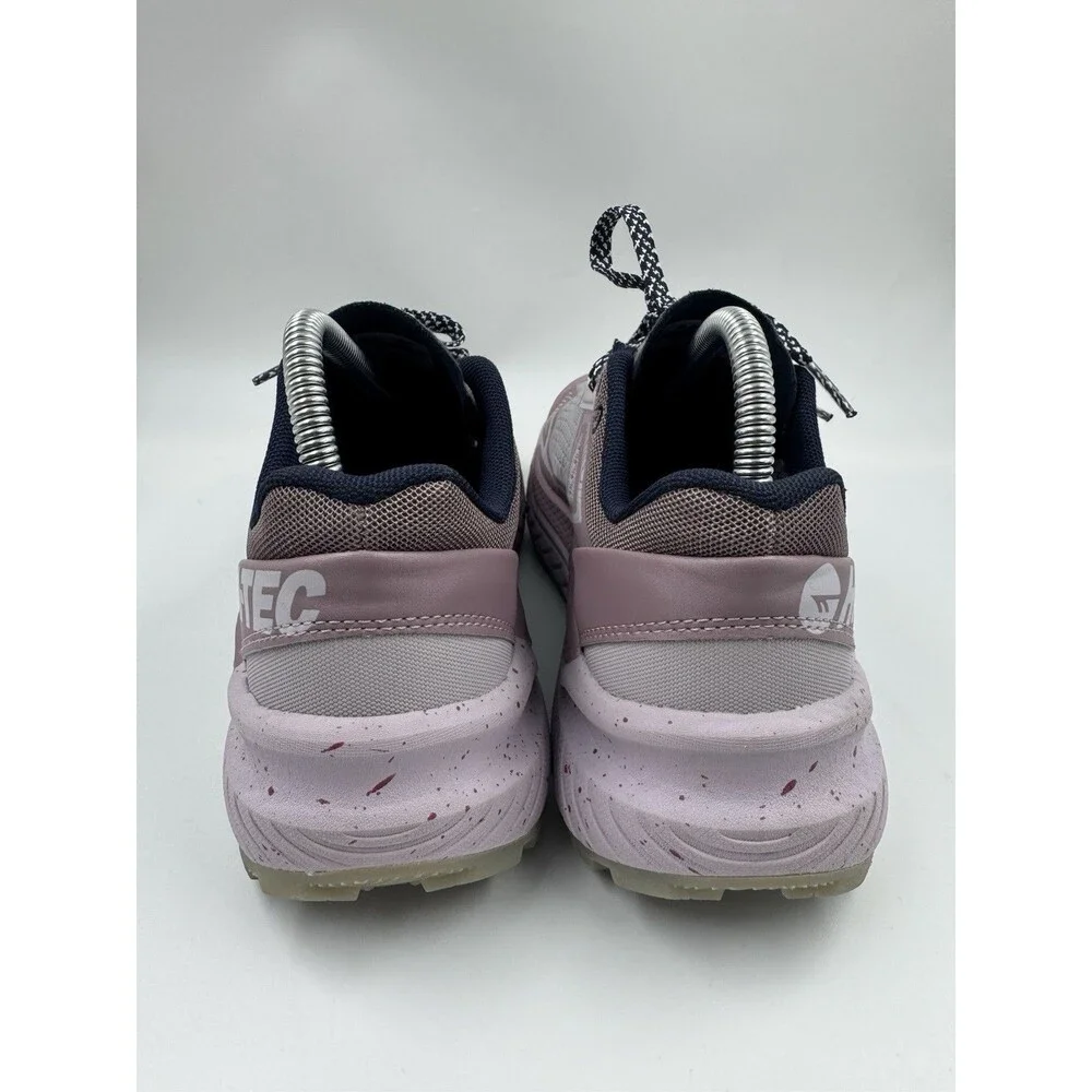 Hi-Tec Women Trail Shoe Athletic 7.5 Breathable Mesh, Lace Up, Lilac, Purple